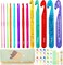 13 Size Crochet Hooks Set,Plastic Crystal Crochet Hook with Case,Large Crochet Hooks for Chunky Yarn Ergonomic Knitting Needles Crochet Needle